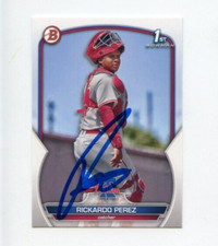 RICKARDO PEREZ SIGNED 2023 BOWMAN BASEBALL CARD AUTO