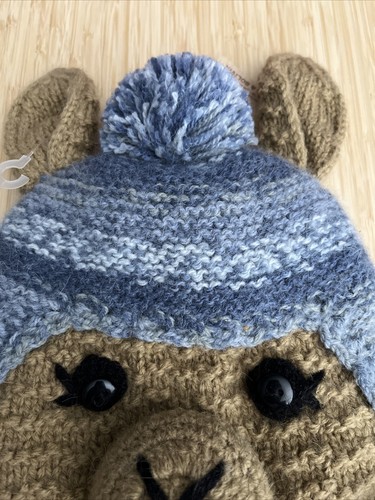 ANDE’S FAIR TRADE & HANDMADE GIFTS “DOGGY HAT” W TASSEL & EARS BLUES & BROWN NWT - Picture 4 of 10