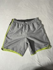 NIKE Mens XL Swim Shorts Mesh Lined Gray Elastic Waist