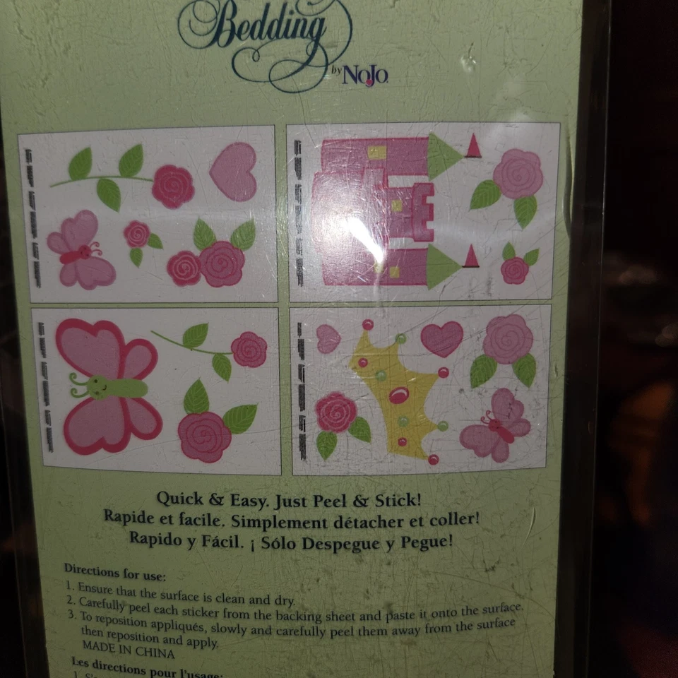 NUEVO Little Bedding NOJO Guardería Bebé Habitación Calcomanías de Pared Princesa Rosa Foto 3 de 3