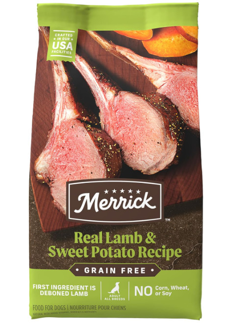 Merrick Adult Grain Free Real Lamb & Sweet Potato Recipe Dry Dog Food, 22-lb bag