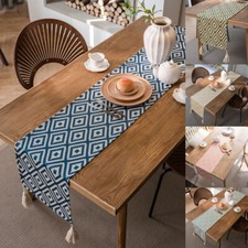 Vintage Print Table Runner Placemat for Dining Kitchen Tea Desk Tablecloth Cover