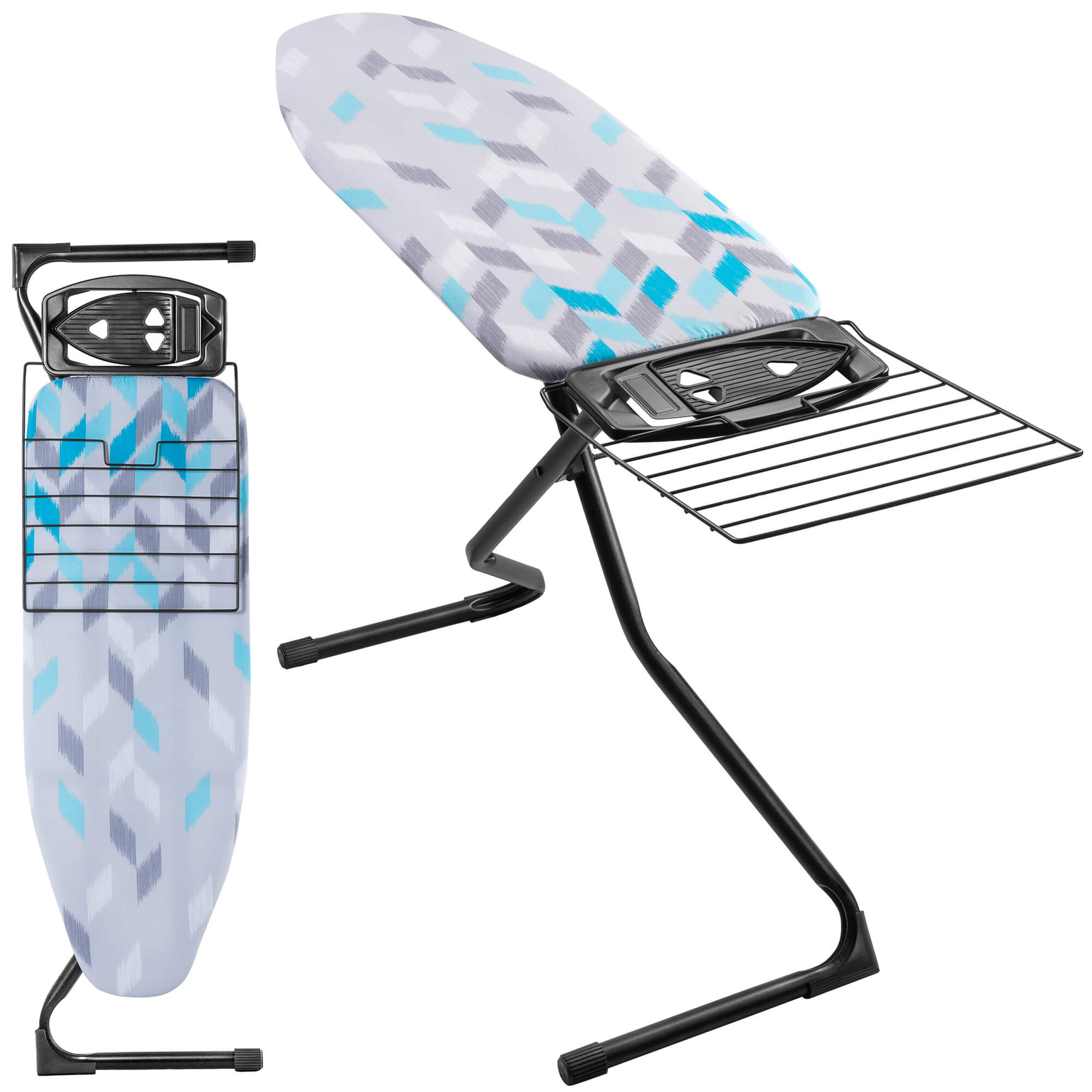 KADAX Asse da Stiro con Scomparto Estensibile, Tavolo da Stiro 120x42cm, Azzurro