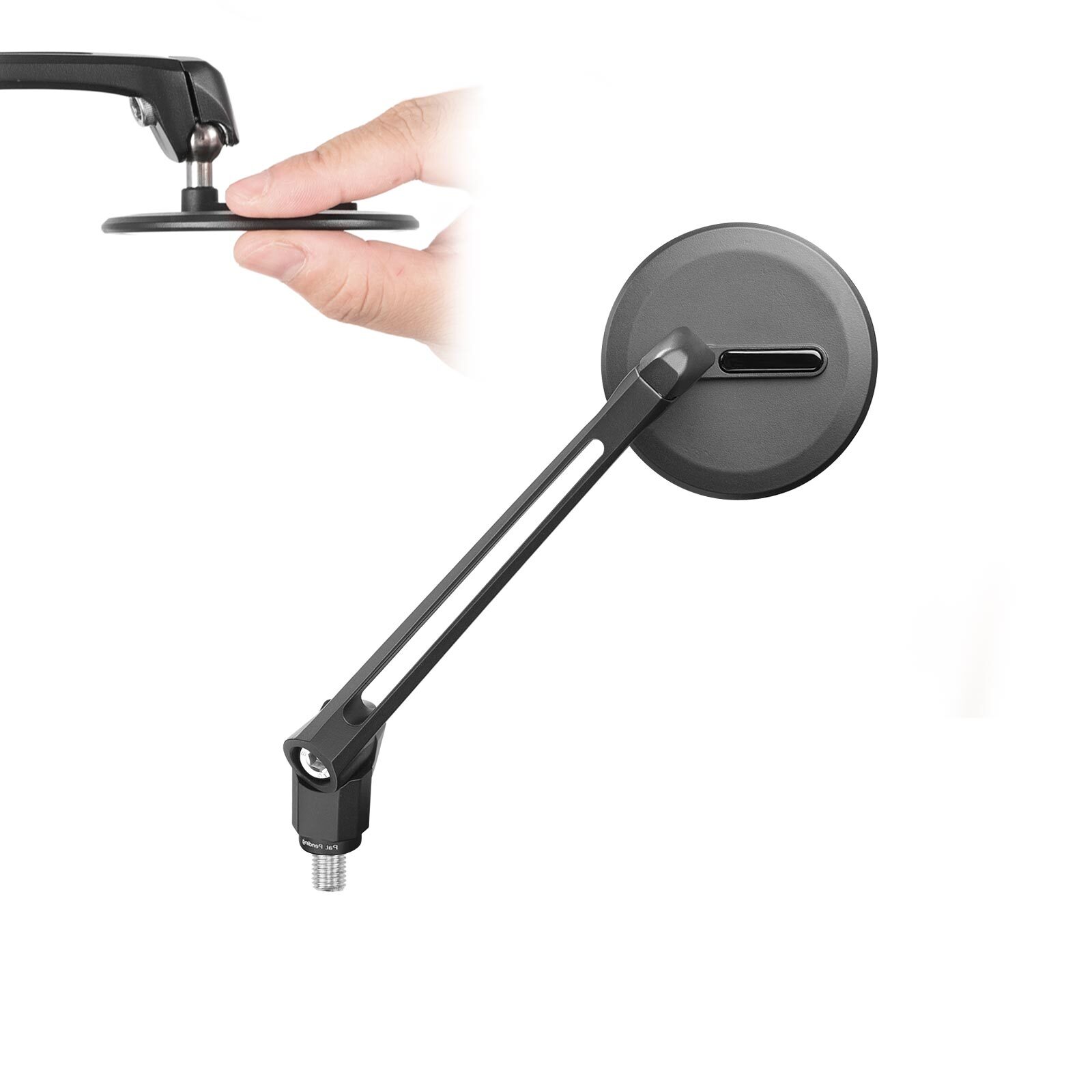 KiWAV Minimal Mirror Series - Ojo round black super thin 8mm fits Honda Yamaha