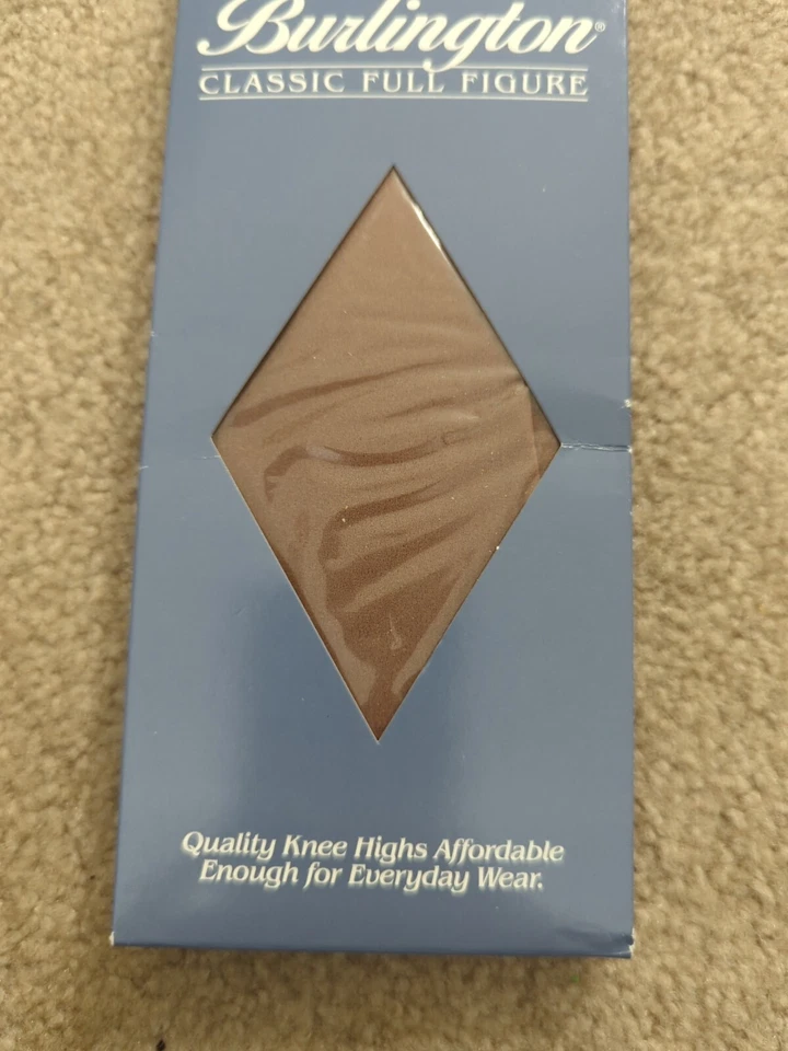 Burlington Hasta la Rodilla Puntera Transparente 2 Pares Talla Queen Color Café Brasil Nuevo en Paquete Foto 3 de 4