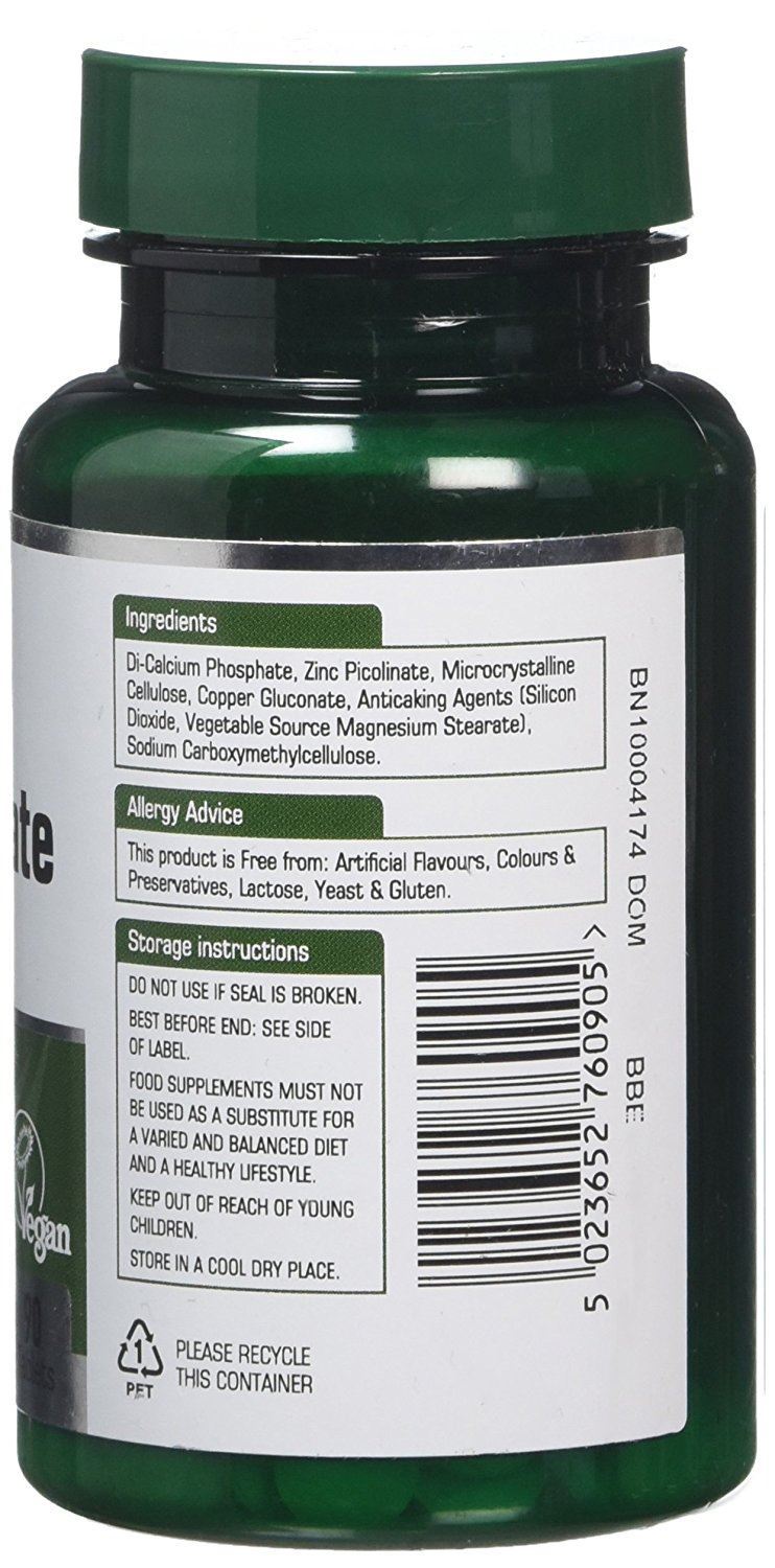 Natures Aid Vegan Zinc Picolinate 15mg 30 Tablets 5023652760301 eBay