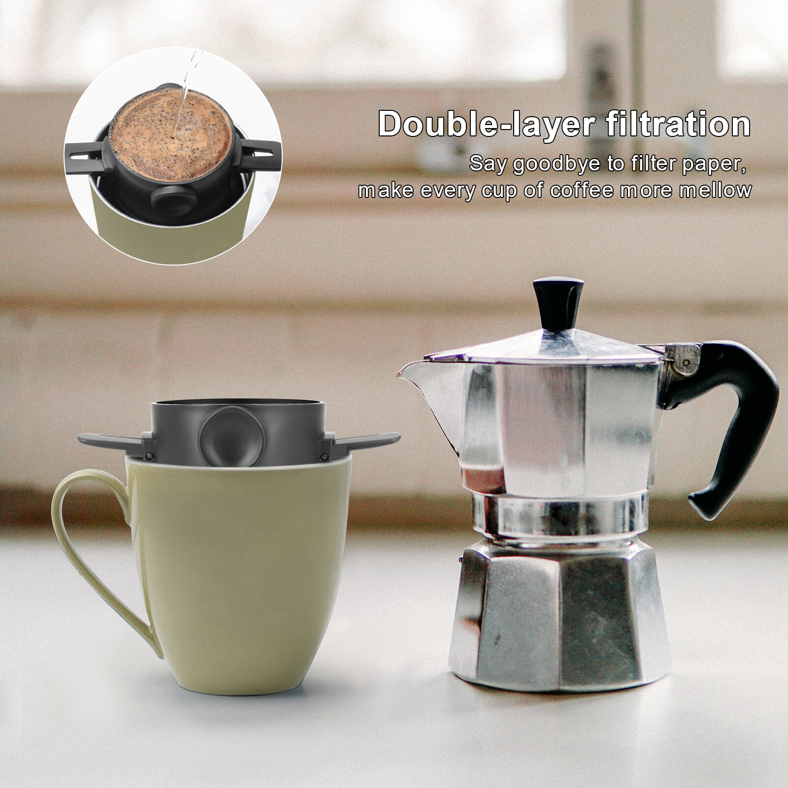 Folding Portable Hand Brewed Coffee Filter, Coffee Dripper Cone, for Drip J7V8