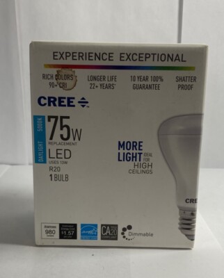 Cree 75-W  Equivalent Daylight (5000)BDimmable Light Quality LED Light bulb-