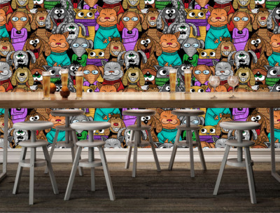 3D Animal Dog Cat 5788 Wallpaper Mural Wall Print Wall Wallpaper Murals US Lemon