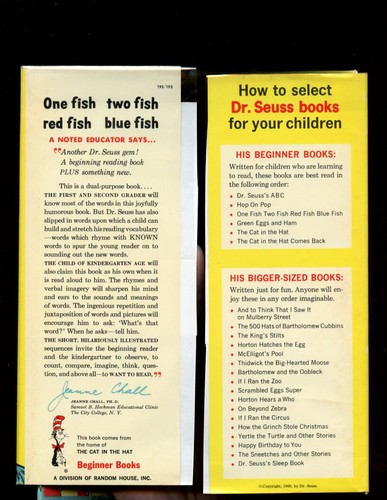 Beginner Books: B-13: One fish two fish red fish blue fish HB/DJ 1st/Early - Picture 3 of 5