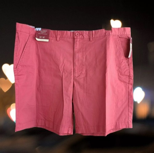Merona Men's 8" Club Flat Front Chino Walking Shorts Sunny Red Size 42