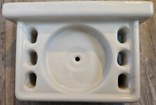 Vintage White Ceramic Porcelain Toothbrush  Cup Holder. 6-holes  drain hole.