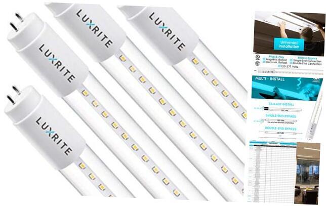 4FT T8 LED Tube Light 3000K Soft White 4-Pack with Ballast  