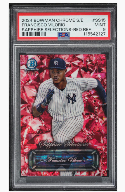 2024 Bowman Chrome Sapphire Selections Red Francisco Vilorio /5 PSA 9