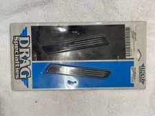 DRAG SPECIALTIES  DON HOTOP DESIGNS HARLEY SADDLEBAG LATCH INSERTS  BLACK BILLET