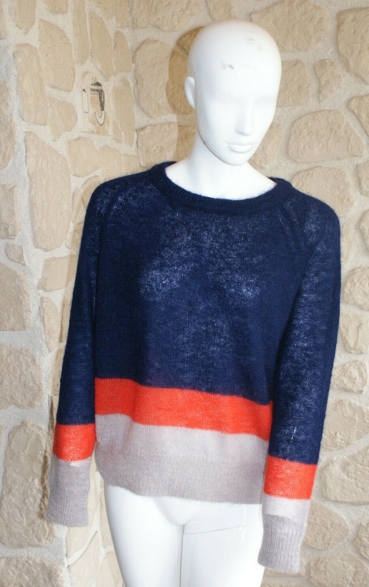 Pull Orange CELISE Laine Et Mohair Taille T1 - Neuf Avec étiquettes (prix D'origine 69€)