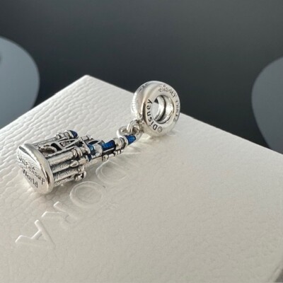 Authentic Pandora Disney Park Cinderella Castle Blue Enamel Charm