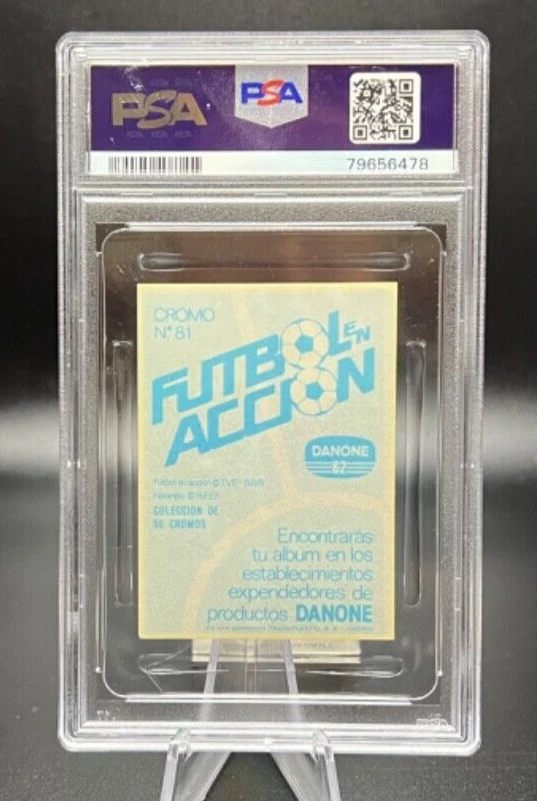 1982 Danone Futbol En Accion Adesivos #81 JOHAN CRUYFF PSA 4 MUITO BOM ESTADO-EX - Imagem 3 de 3