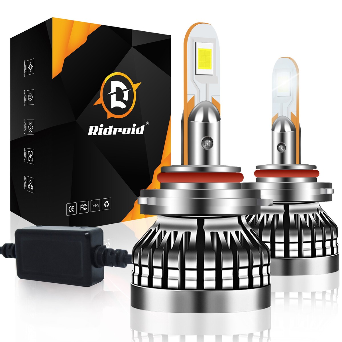 6000K White LED RIDROID 9005/HB3 LED Headlight Bulb Kit 6000k White Hi Lo - Foto 6
