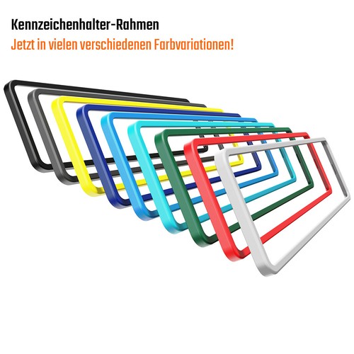 Kennzeichenhalter mit Rahmen Kfz-Kennzeichen Halter Halterung Rot 2 Stück - Picture 7 of 7