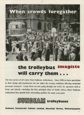 Vintage British Ad (1947): Sunbeam Trolleybuses / Remax World Service