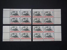 #1197 4c Louisiana Plate Block #27185 Matched Set  MNH OG VF