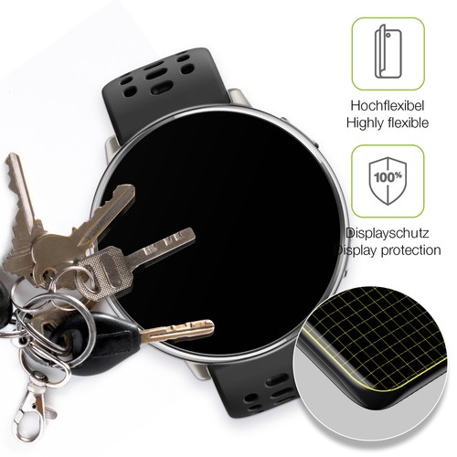 2x Full Cover Schutzfolie matt für Amazfit Active 2 Panzerfolie Anti-Shock - Zdjęcie 3 z 7