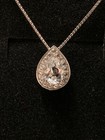 Kay Jewelers Sterling Silver Lab Created White Sapphire Tear Drop Necklace 18in — photo 1