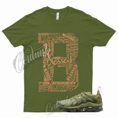 BLESSED Shirt for Vapormax Plus Alligator Orange Trance Medium Olive Green Match