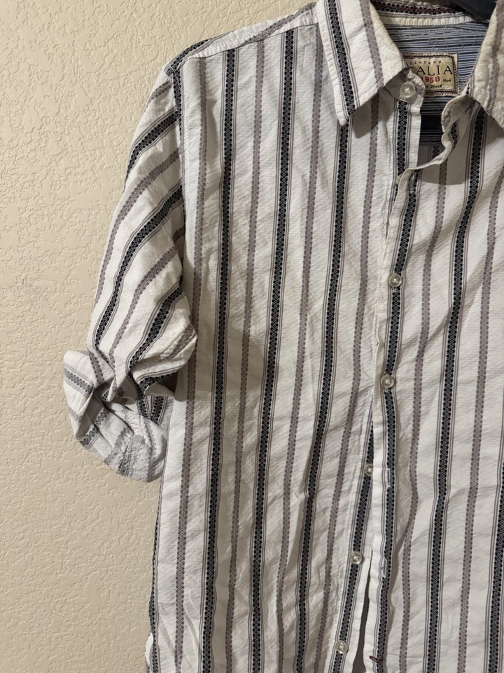 Núcleo de vaquero ajustado vintage Italia para hombre talla S a rayas diseño clásico retro Foto 3 de 4