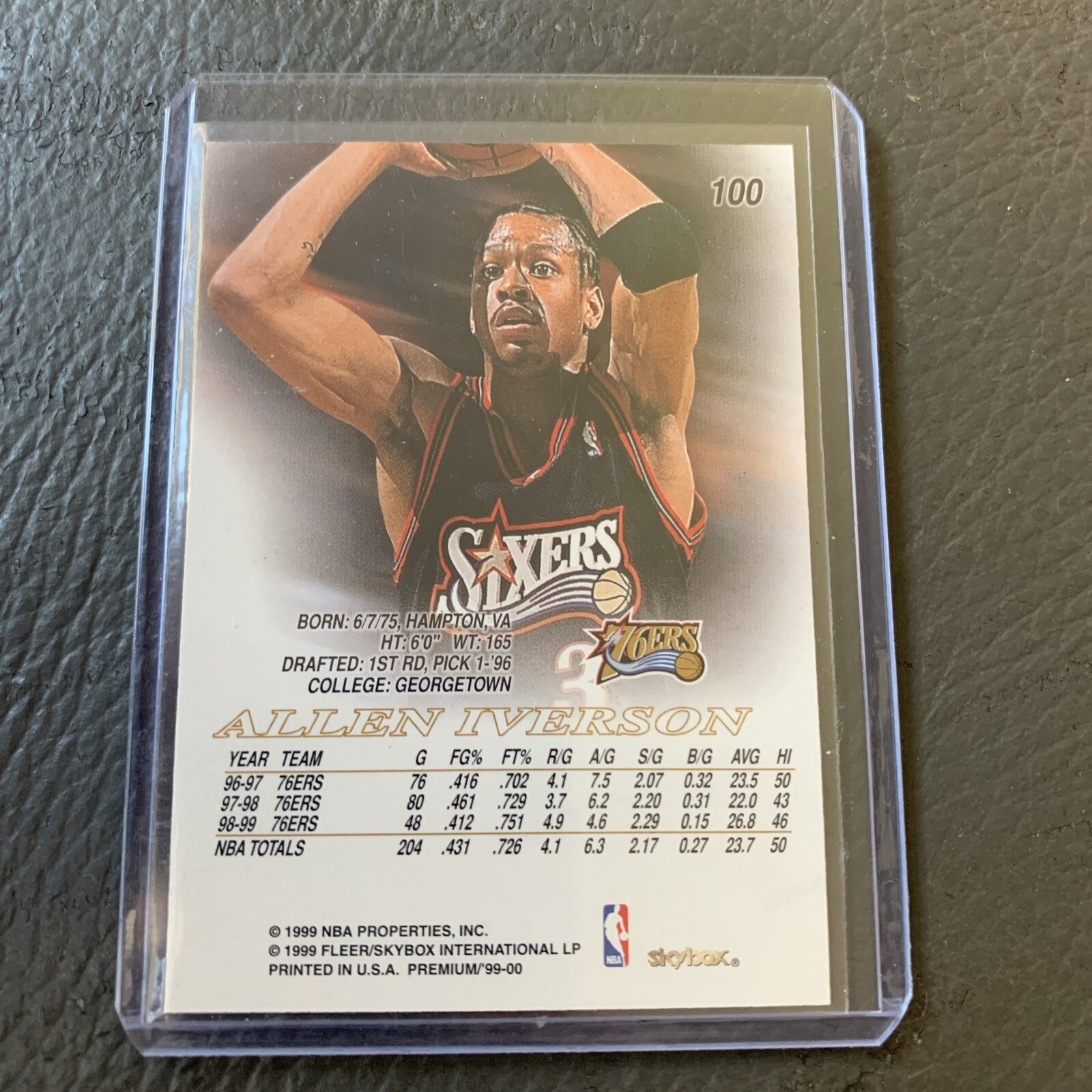 1999-00 SkyBox Premium Allen Iverson Philadelphia 76ers #100
