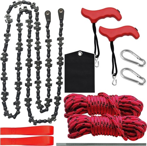 53 inch 68 Teeth Rope Saw High Reach Tree Limb Hand Rope Chain Saw ...