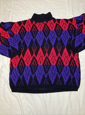 Vintage Croquet Club Colorful Sweater Size Small Made In USA