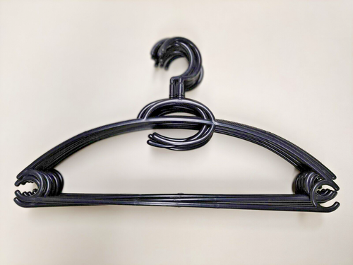 Roshtia Grucce in acrilico trasparente, 40,6 cm, in plastica glitterata, antiscivolo, salvaspazio, resistenti, con gancio girevole, con intagli antiscivolo, per armadio per adulti (rosa, 50 pezzi