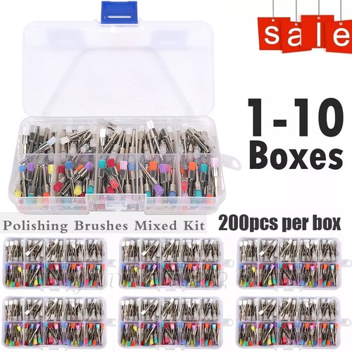 200-2000PCS Spazzola professionale lucidatura nylon dentale chiusura piatta monouso - Foto 1 di 11