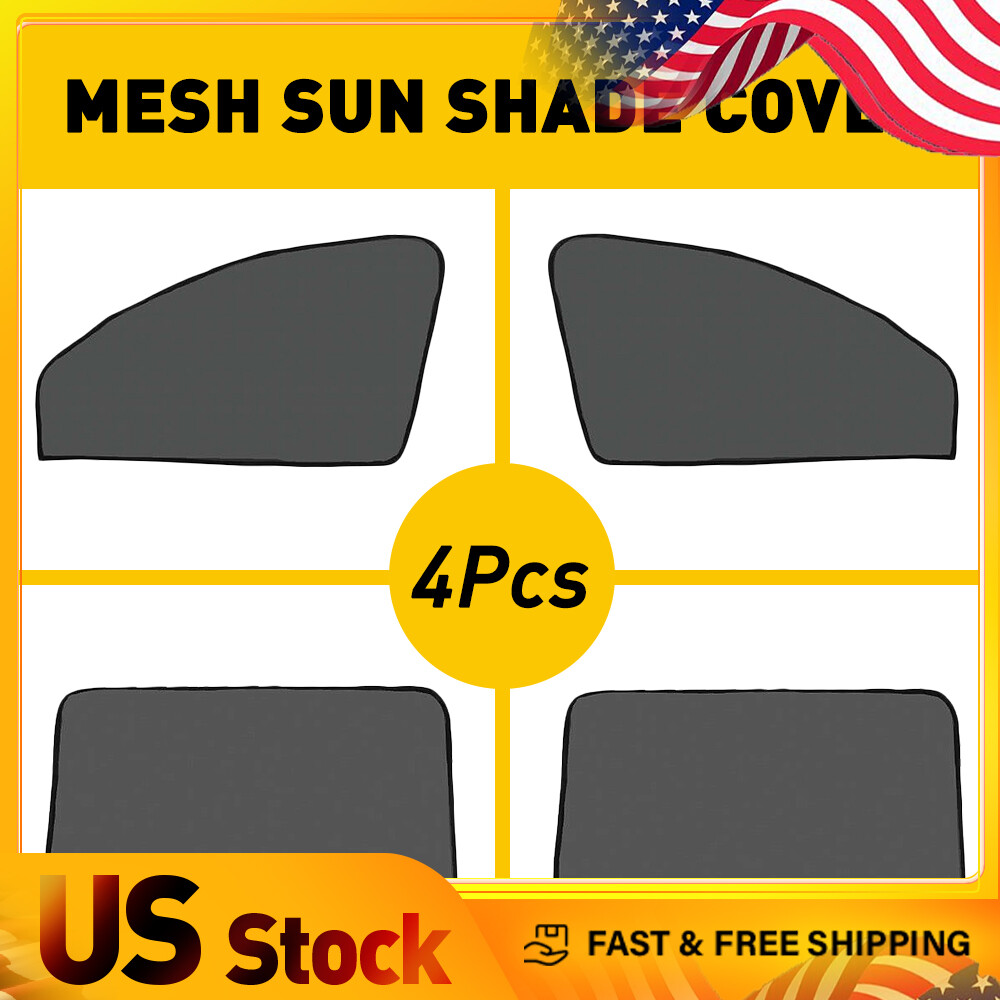 4X Magnetic Car Window Sun Shade for UV Protection Front Rear Side Mesh Cover