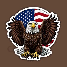 American Eagle Flag Patriotism USA Freedom Independence 3" Vinyl Sticker