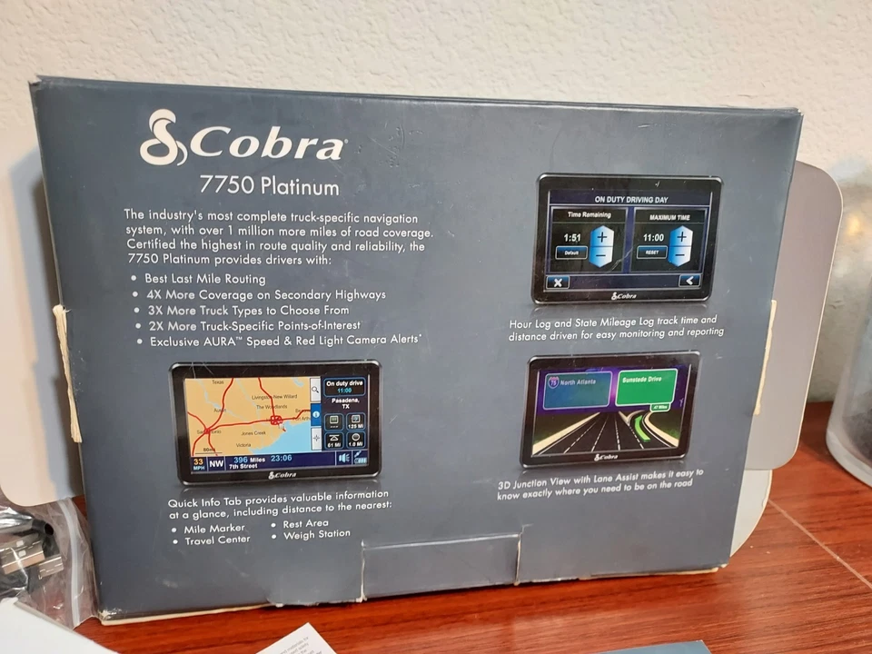Cobra 7750 Platinum GPS Unit for Professional Drivers - Complete Set! - Image 2 of 3