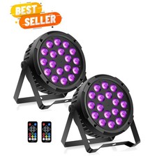 18LED Stage Par Can Lights: 72W RGBW 4IN1 Color Changing - Remote DMX Control...