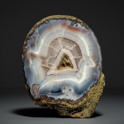 SEE VIDEO Freisen Parallax Agate Half W Quartz | Germany | Polished