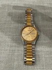 Seiko SQ Men 5H23-7B79 Gold Band Quartz 35mm Watch  Vintage