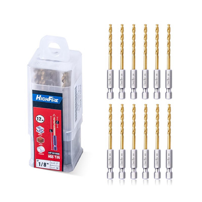 1/8'' 135 Degrees Split Point Drill Bits, High Speed Steel Drill Bit Set, Titaniu