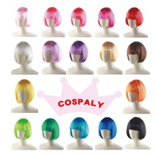1Pcs Short Bob Wig Stylish  Easy To Match Bob Wig With Bangs Cosplay Classic