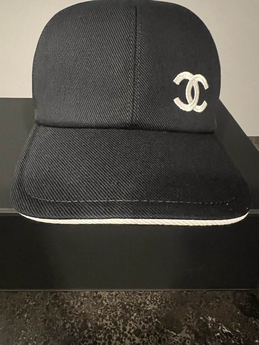 RARE Chanel Black CC Logo Baseball Cap | eBay