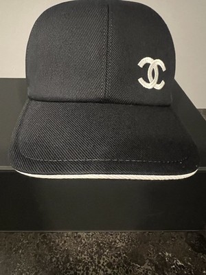 RARE Chanel Black CC Logo Baseball Cap | eBay