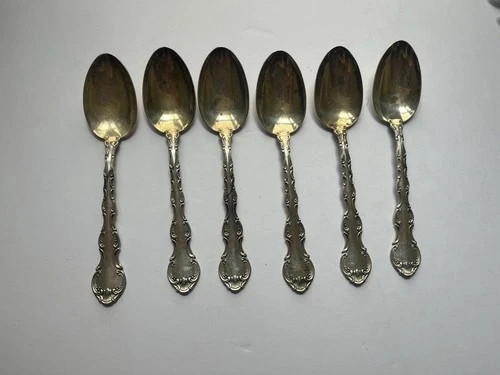 6 Gorham Strasbourg Sterling Silver Tablespoons Oval Soup Spoons No Monogram