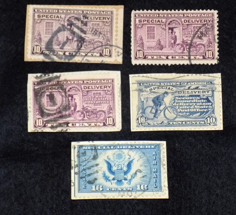 4 US 10 Cent Special Delivery 1-16 cent Special Delivery Airmail