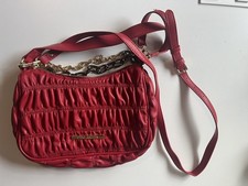 Steve Madden Red Faux Leather crossbody With Gold Chain Accents Purse Handbag