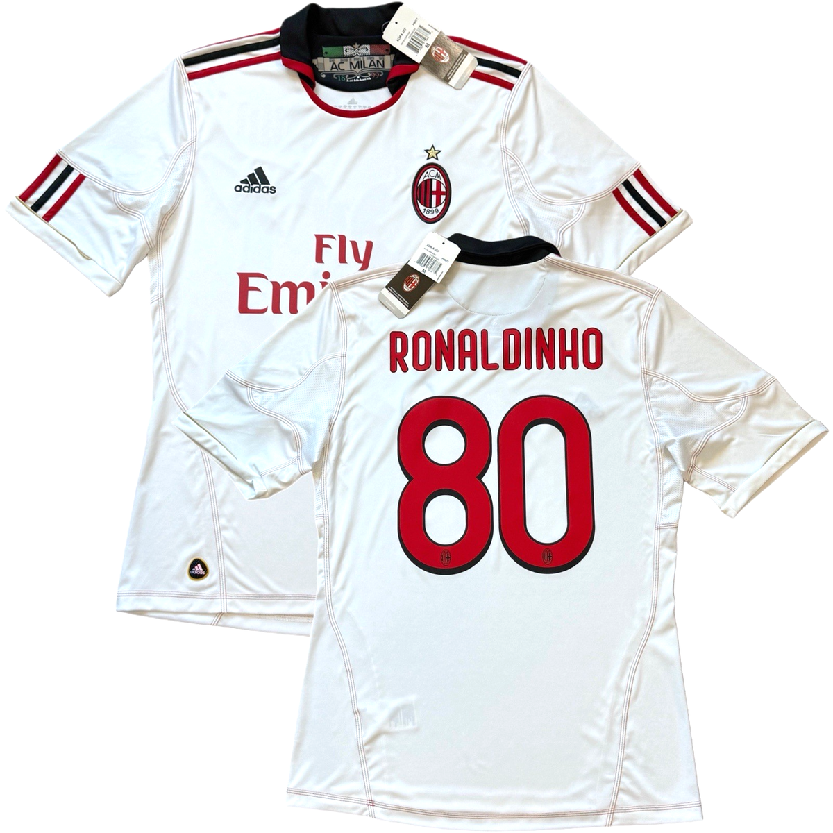 2009/10 Ac Milan Away Jersey #10 Ronaldinho Medium adidas Soccer
