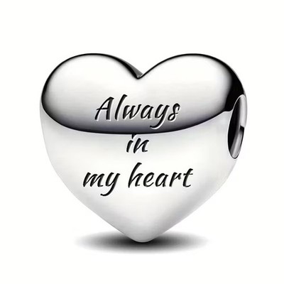 Always In My Heart Charm Sterling Silver S925 Hallmarked